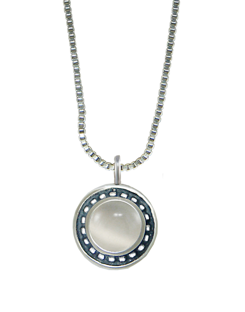 Sterling Silver Little White Moonstone Pendant Necklace